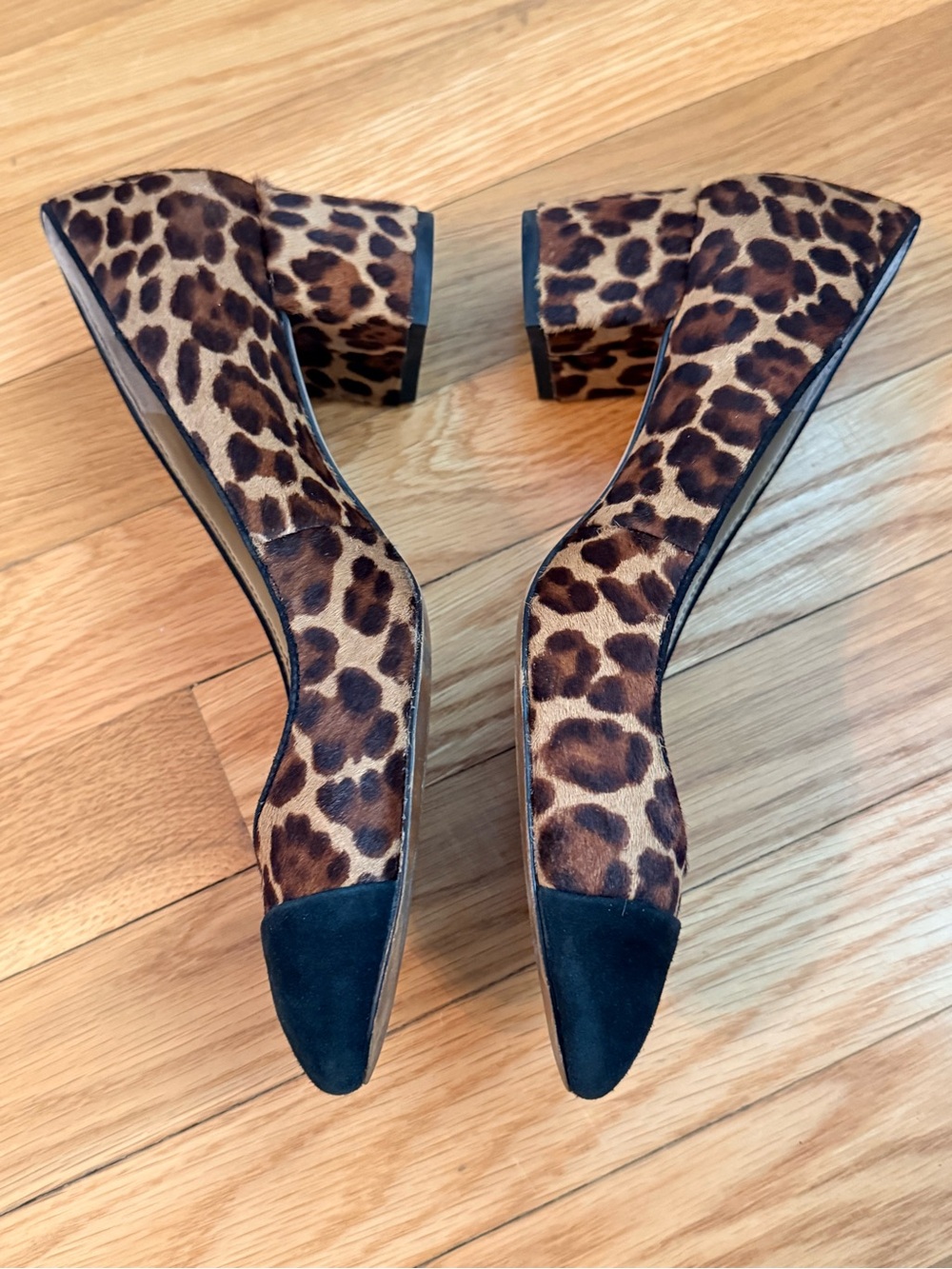 ANN TAYLOR Leopard Print Block Heel Pumps - size 7.5